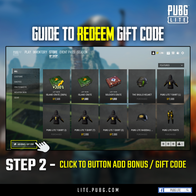 Pubg Pc Lite Redeem The Code In Game To Receive A Total Of Awesome