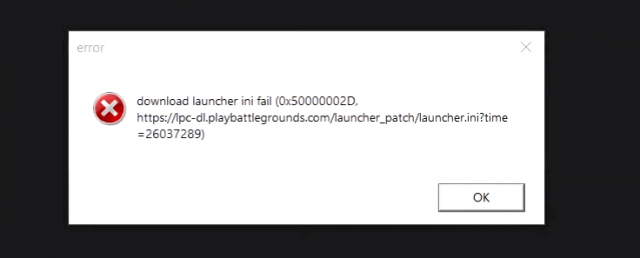 What is Download Launcher.ini failed (0x50000010) error?